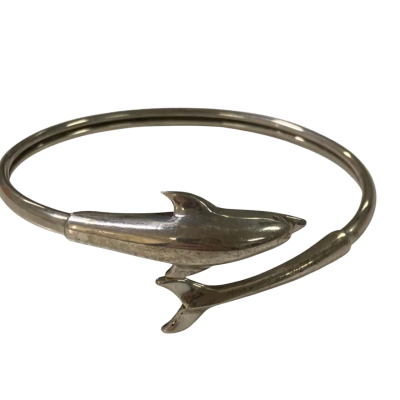 Silver Dolphin Cuff Bangle 13.2G
