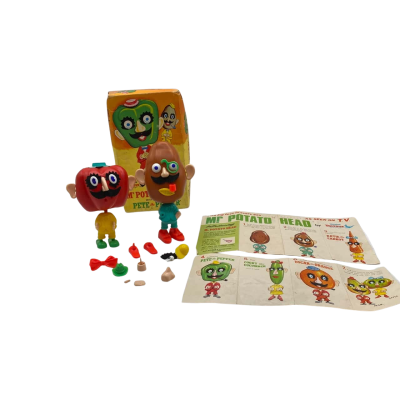Vintage 1960s Original Box Mr Potato Head With His Friend Pete The Pepper TOY1