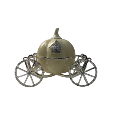 Cinderella Pumpkin Carriage Trinket Box with Rhinestone Wheels