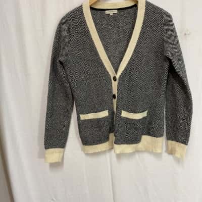Laura Ashley Herringbone Knit Cardigan Sz S