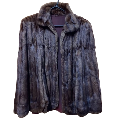 Size One Size Fur Coat Brown / Red 