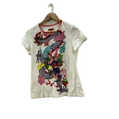 Vivienne Tam Womens Top Size M Multicoloured / White 