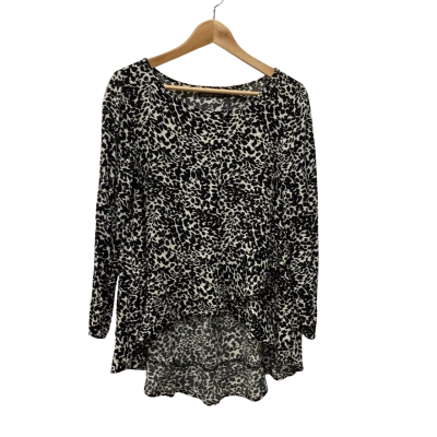 Mister Zimi Womens  Size 8 Long Sleeve Top Black  / Off White 