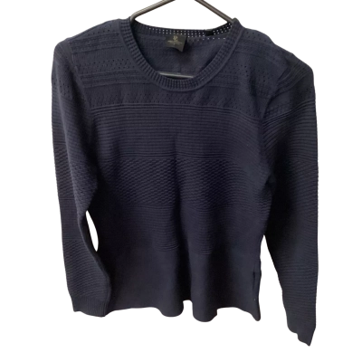 David Lawrence Womens Long Sleeve Top Navy Blue F