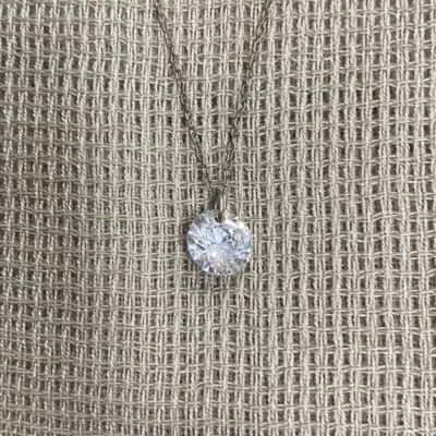  Womens 925 Silver Diamanté Pendant Necklace