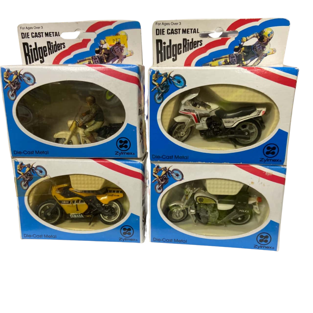 4 Assorted ridge rider motorcycle replicas (s)