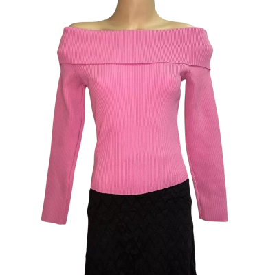Ebby And I Pink Abby Knit Top Size S