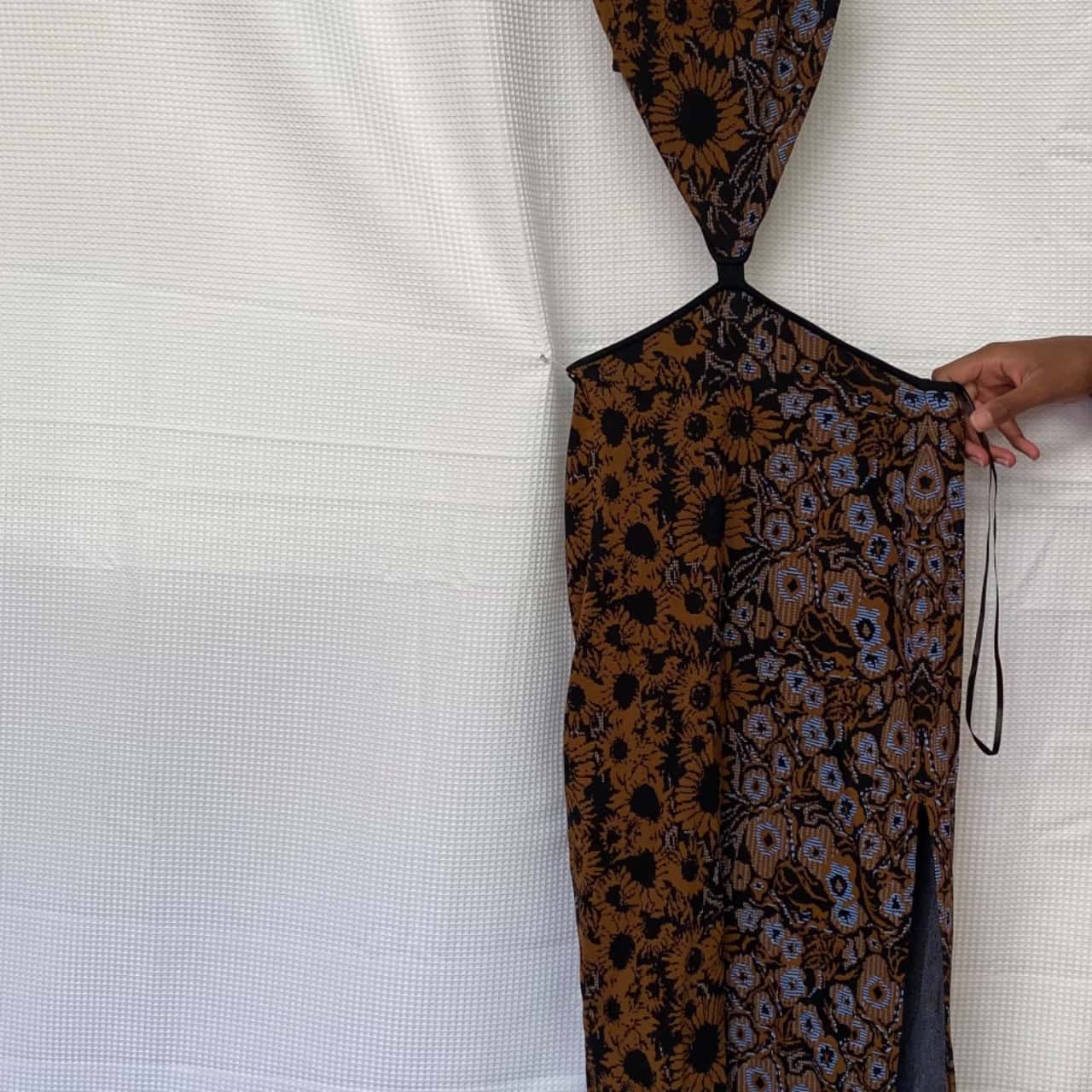Bec & Bridge Womens Size 6 Maxi Dress Blue / Brown / Floral (s)