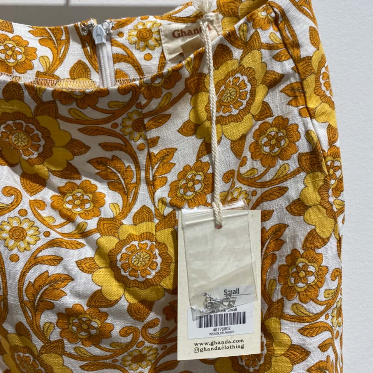 Ghanda Womens Size S ALine Floral Skirt