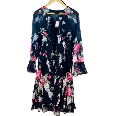 City Chic - Black Floral Allure Dress (Size S)