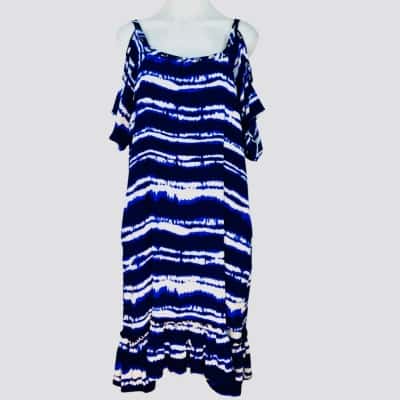 Millers Woman - Blue Tie Cold Shoulder Dress (Size 16)