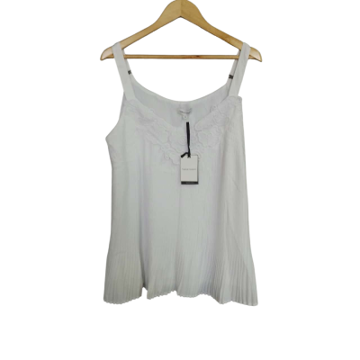 Table Eight Women's Lace Pleated Cami Top Size 18 White 