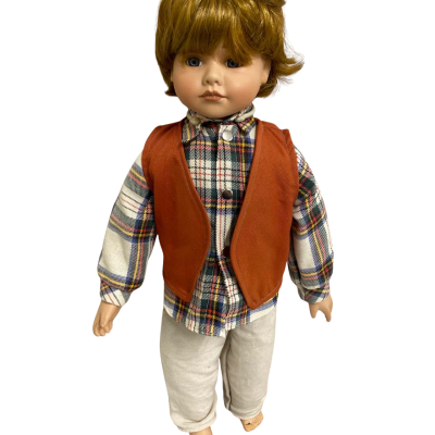 Porcelain 47cm Red Jacket Doll With Stand