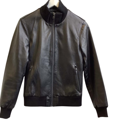 Jack London Mens  Size XS Goat Leather Winter Jacket Black 
