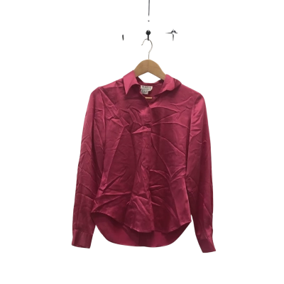 Tracy M Vintage Womens  Size 6 Long Sleeve Silk Shirt Pink  