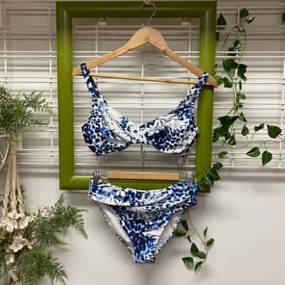  Roidal Brand New With Tags Womens  Size 14 Bikini Set Blue / White 