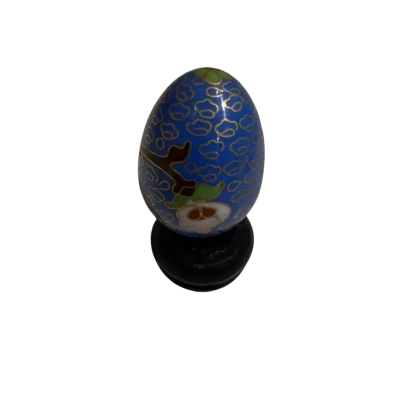 Vintage Chinese Cloisonne Enamel Decorative Egg