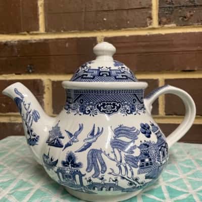 Churchill Blue & White Tea Pot