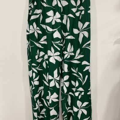 Sussan Womens  Size 16 Wide Leg Pants Green / White 