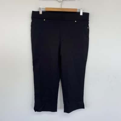 Rockmans Black Crop Bengaline Pants  Size 12 