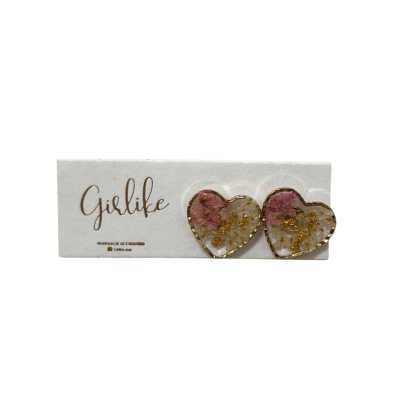 Women’s Girlike Handmade Real Flower Stud Earrings With Plated Sterling Silver (B14)