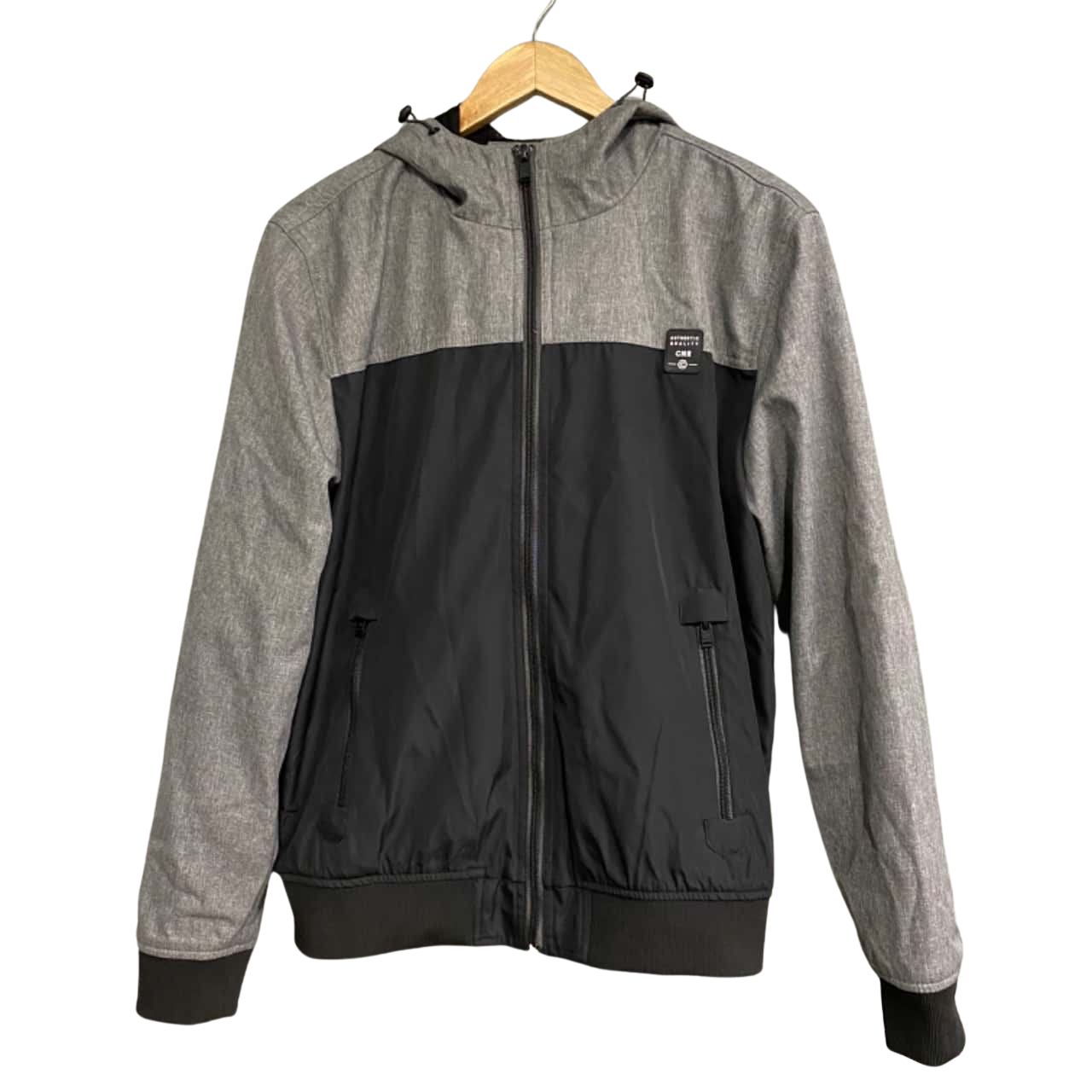 Connor Mens Size M Hood Jacket Black / Grey