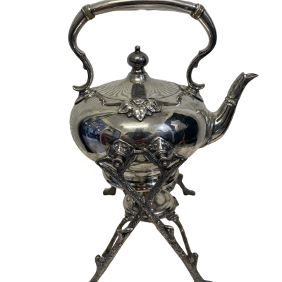 James Dixon & Sons - Antique Teapot with Stand and Burner - 1870s(E.P.B.M)