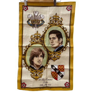 Royal Wedding by Ulster No 2, Princess Diana and Prince Charles Tea Towel, Irish Linen, Made in Ireland