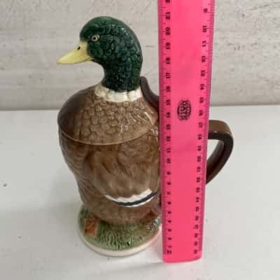 Vintage Hachiya Brothers of Japan Mallard Duck Stein Ceramic Figural