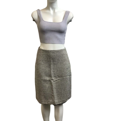 Carla Zampatti Womens  Size 10 Woollen Skirt Black / White