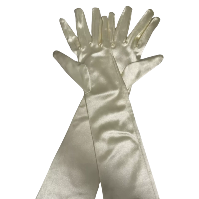 ASOS Satin Opera Gloves Ivory 