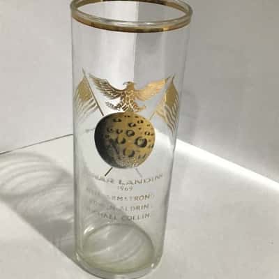 Vintage 1969 Lunar Landing Souvenir Glass, “The Eagle Has Landed” Logo
