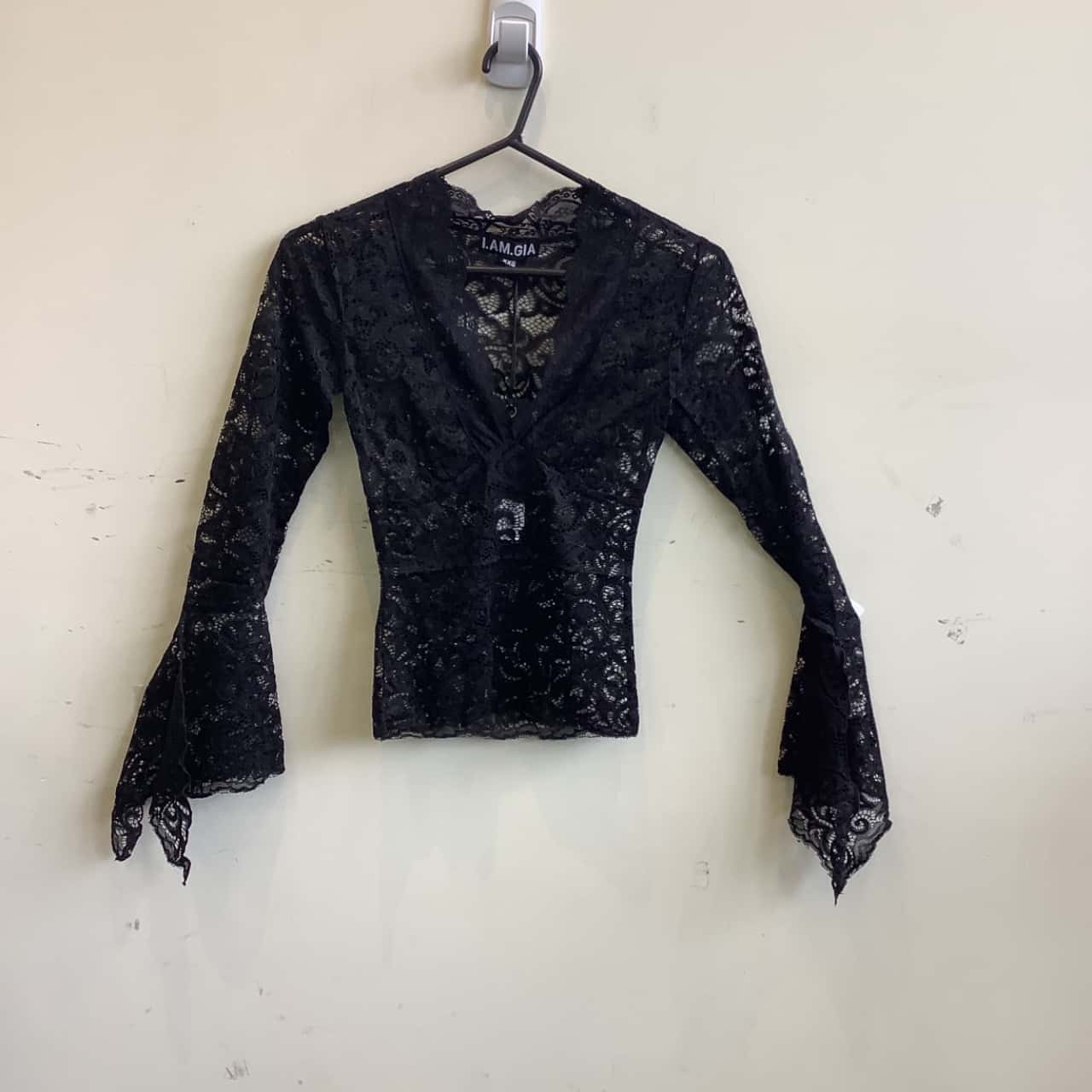 i am gia black long sleeve top