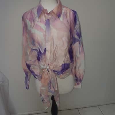 Sheike Womens Long Sleeve Tie Waist Shirt