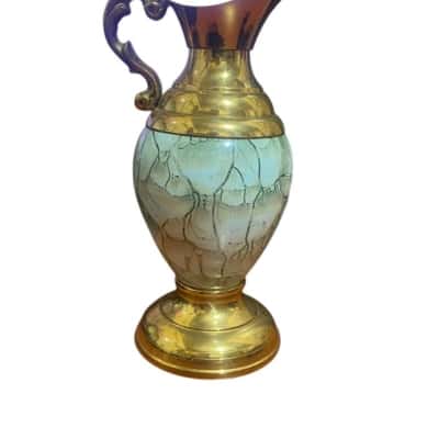 Delftware vintage brass and porcelain