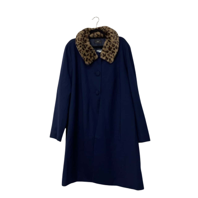 BNWT Sara faux Fur collar Coat Size 24 Navy Blue rrp$179.99