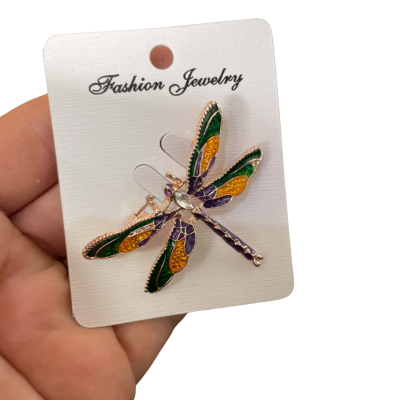  Womens Brooch Dragonfly Multicoloured 