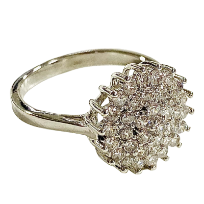 Silver Circle Cluster Ring 