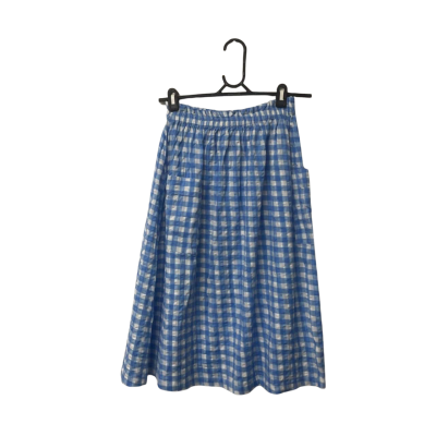 Women’s Asos Design Size 6 Pleated Skirt Blue / Checked / White 