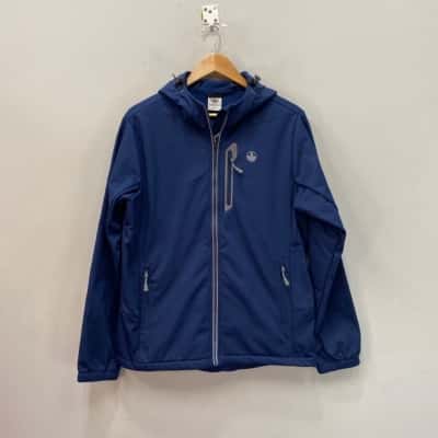 Leaveland Mens  Size L Soft Shell  Hooded Jacket Navy Blue 