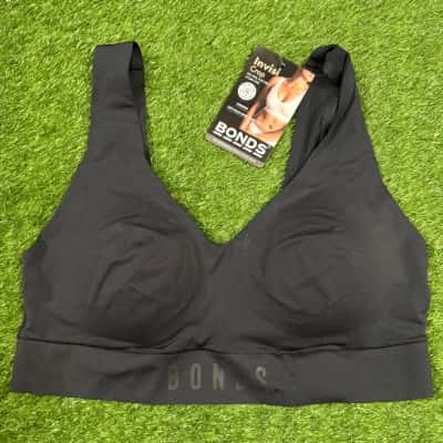 Bonds Black Invisi Crop Top Size 12 (New)