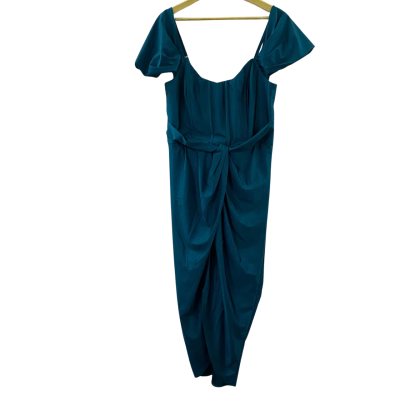 City Chic Women's Sierra Drape Dress Size S Deep Teal 