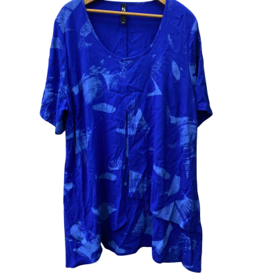 Taking Shape Womens  geometric hemline Size 20 Short Sleeve Top Blue 