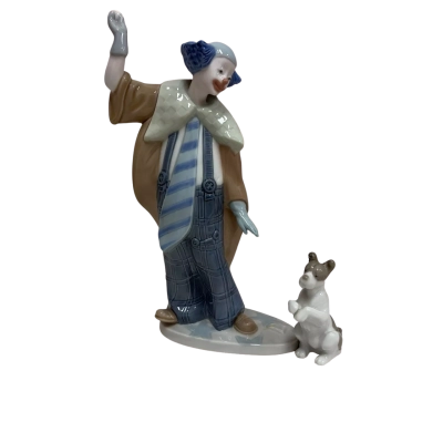 Nao by Lladro - Circus clown & dog 