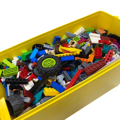 Lego Large Yellow Brick Storage Container Filled with 2.7Kg of Mixed Lego