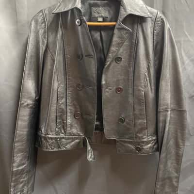 Oxford Womens Size 10 Black Italian Leather Jacket