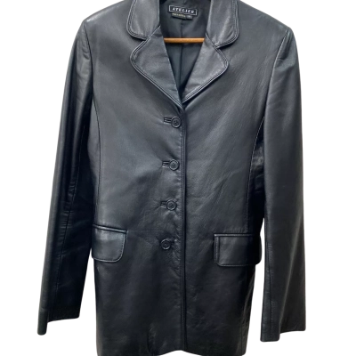 Atelier.  Womens  Size 10 Leather Jacket Black  