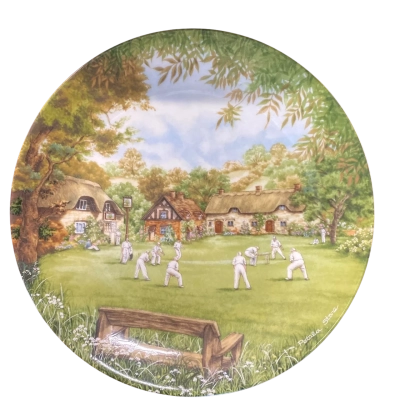 Decorative plate by Petula Stone - The cricket match 