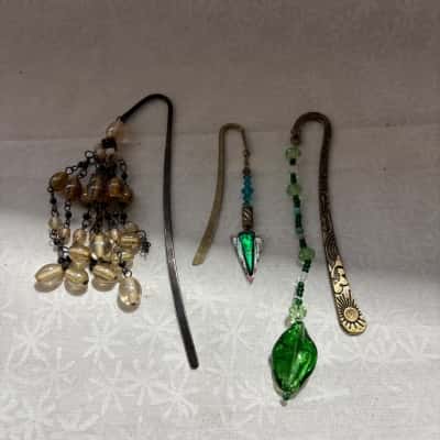X 3 VINTAGE Shepherds Hook bookmarks 