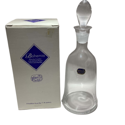 Bohemia Crystal Wine Carafe 25 cm With Stopper in Original Box     Office